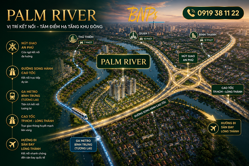 Sơ đồ vị trí Palm River tại Nam Rạch Chiếc - Bách Như Properties - BNPs