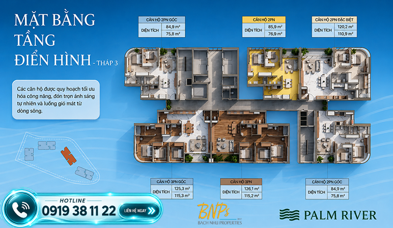Mặt Bằng Palm River Tháp 3- Bách Như Properties - BNPs
