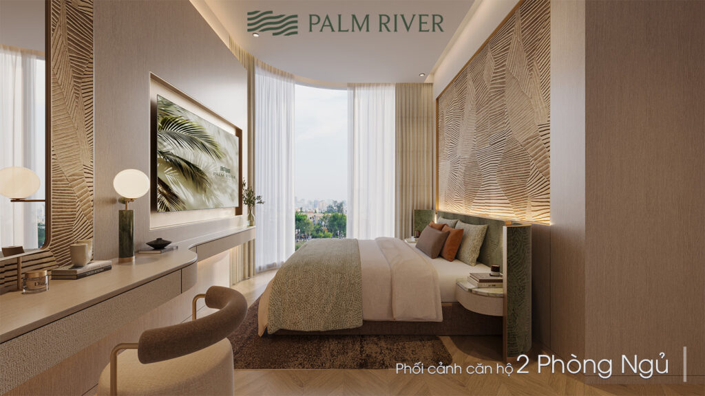 Phối cảnh căn hộ 2 phòng ngủ palm river city