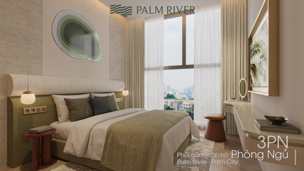 Phối cảnh căn hộ 3 phòng ngủ palm river city
