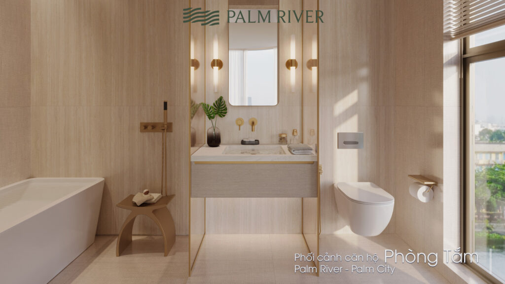 Phối cảnh phòng tắm căn hộ palm river city