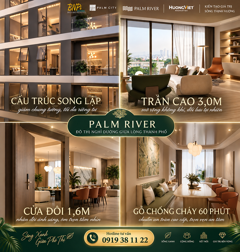 Tiêu Chuẩn Thiết Kế Palm River: 4 Chi Tiết Tạo Nên Không Gian Sống Khác Biệt - Bách Như Properties BNP's