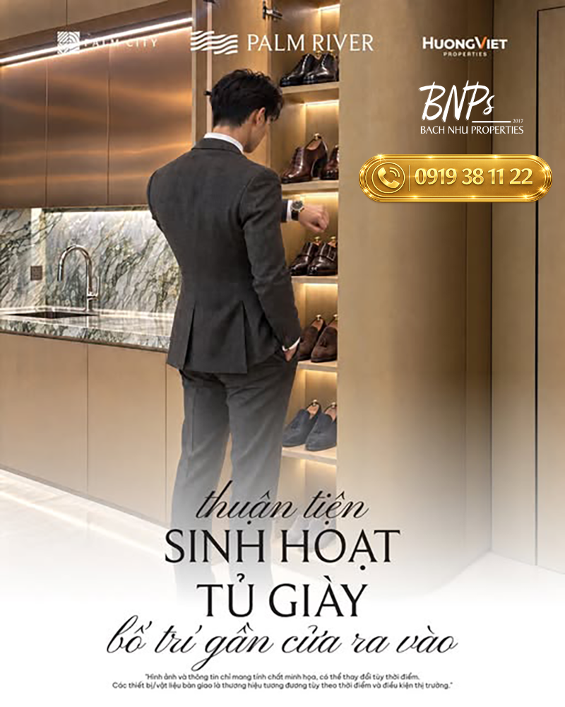 Tiêu chuẩn kỹ thuật Palm River Tủ giày âm tường tích hợp - Bách Như Properties - BNP's